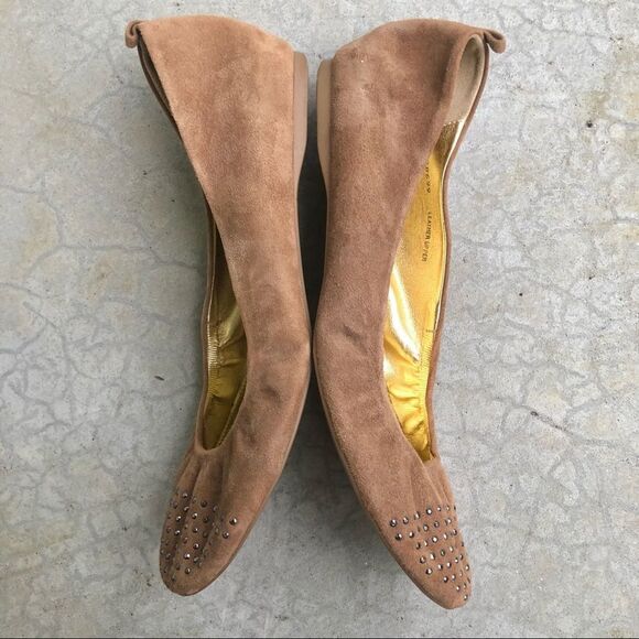 J Crew CeCe studded suede flats shoes brown 10 - Picture 4 of 6
